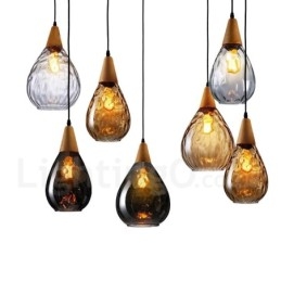 1 Lys Nordisk Stil Moderne Moderne Pendel i glas