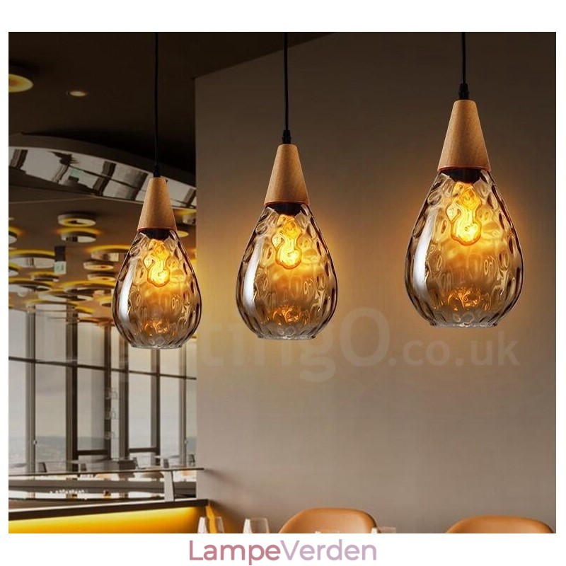 1 Lys Nordisk Stil Moderne Moderne Pendel i glas
