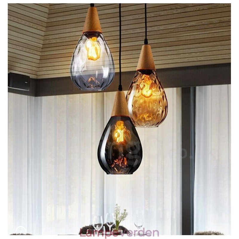 1 Lys Nordisk Stil Moderne Moderne Pendel i glas