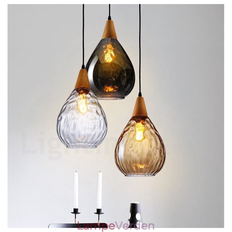 1 Lys Nordisk Stil Moderne Moderne Pendel i glas