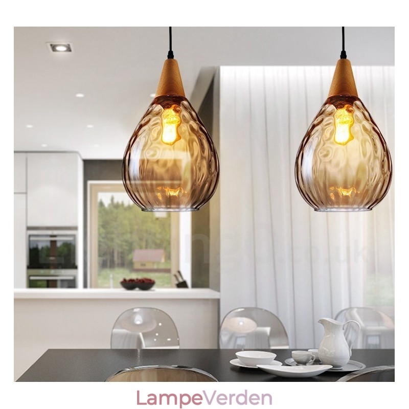 1 Lys Nordisk Stil Moderne Moderne Pendel i glas