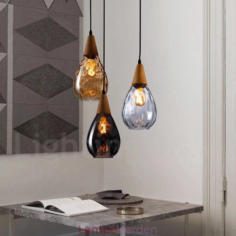 1 Lys Nordisk Stil Moderne Moderne Pendel i glas