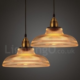 1 lys vintage glas pendel