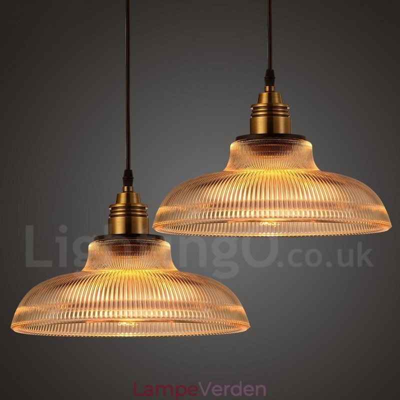 1 lys vintage glas pendel