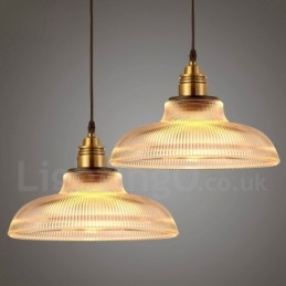 1 lys vintage glas pendel