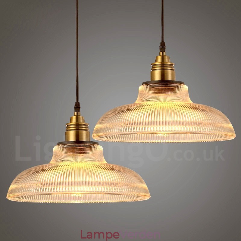 1 lys vintage glas pendel