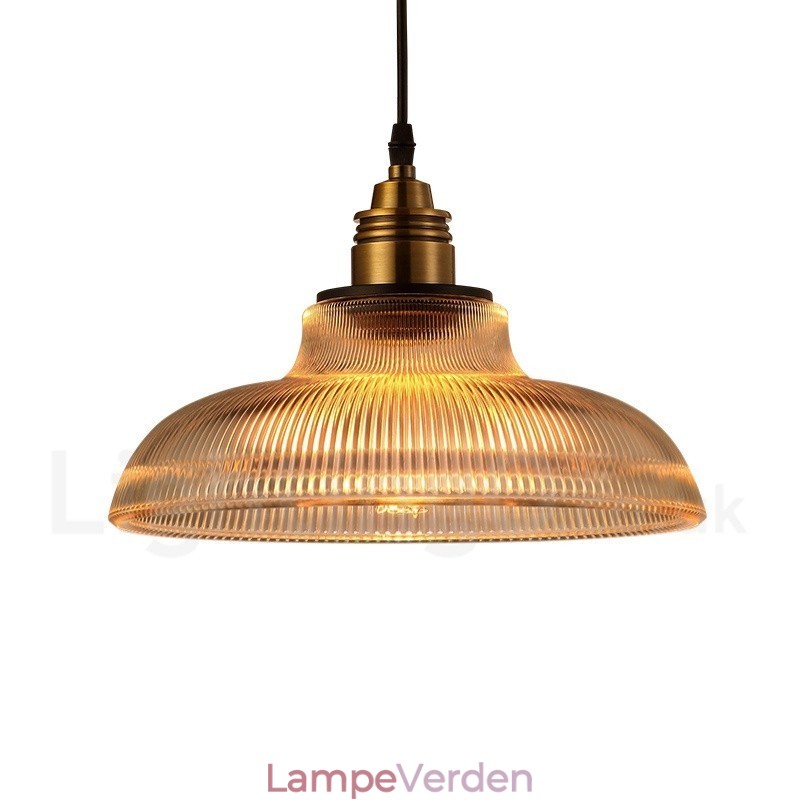 1 lys vintage glas pendel