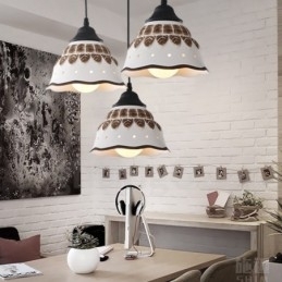 1 lys moderne moderne pendel med keramisk skærm