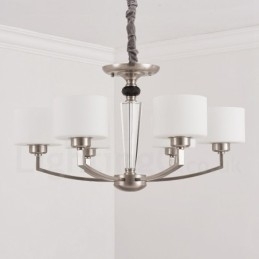 6 lys moderne moderne lysekrone med glasskærm