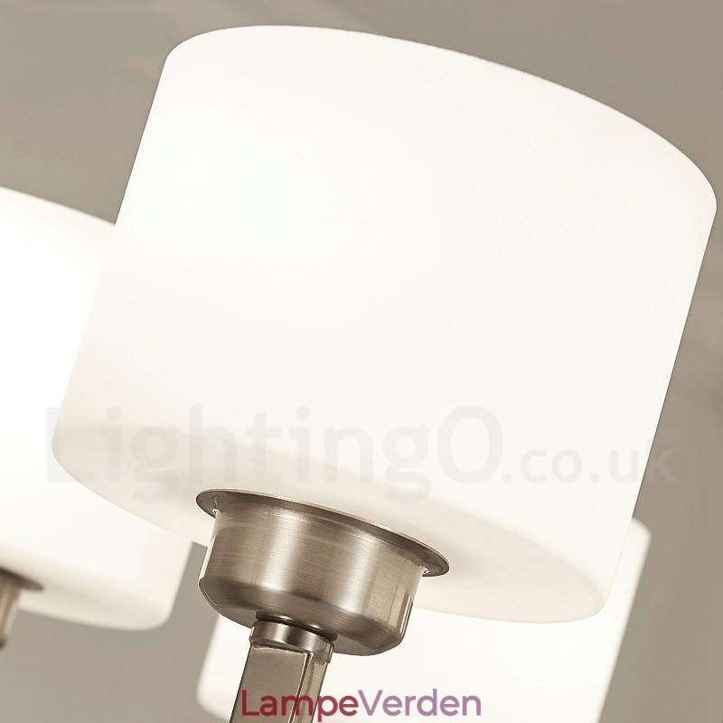 6 lys moderne moderne lysekrone med glasskærm