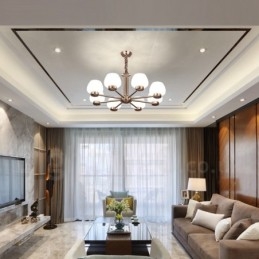 8 lys moderne moderne lysekrone med glasskærm