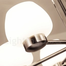 8 lys moderne moderne lysekrone med glasskærm