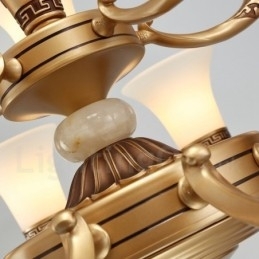 6 lys retro traditionel zinklegering Luksus Lobby lysekrone med glasskærm