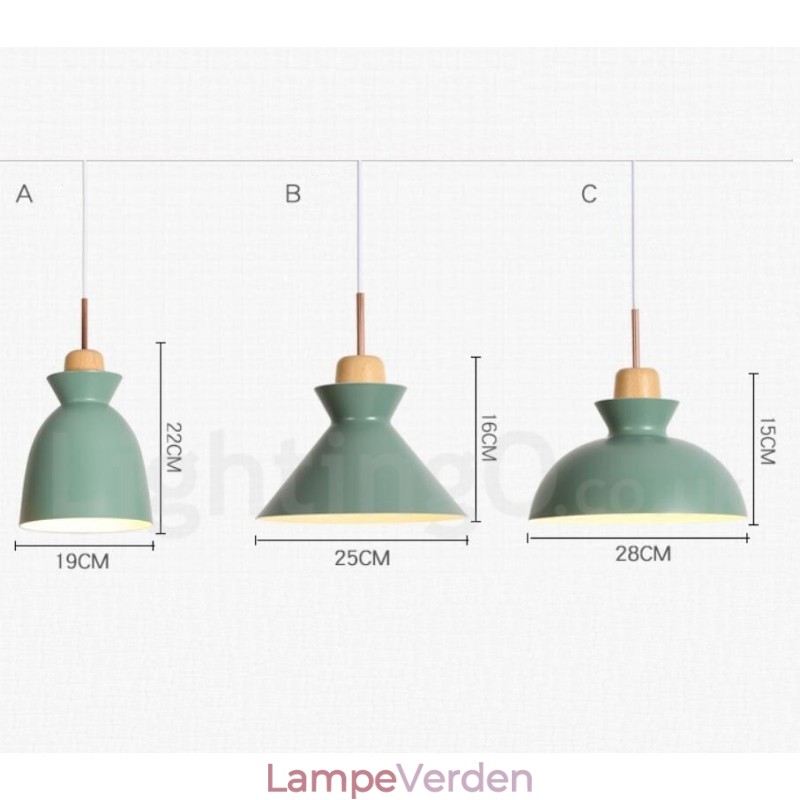 1 lys moderne moderne stål pendel med skærm i aluminiumslegering