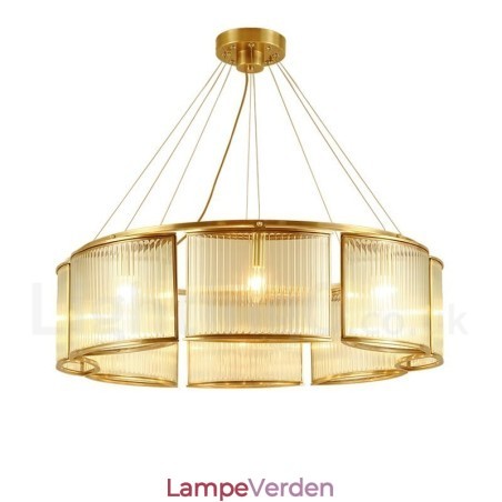 8 lys retro rustik luksus messing pendel lysekrone med glasskærm 8 lys retro rustik luksus messing pendel lysekrone med glasskærm