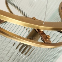 6 lys retro rustik luksus messing pendel lysekrone med glasskærm