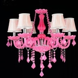 Kaffelampe Project Light Candle Crystal Hængende Lampe Pink A