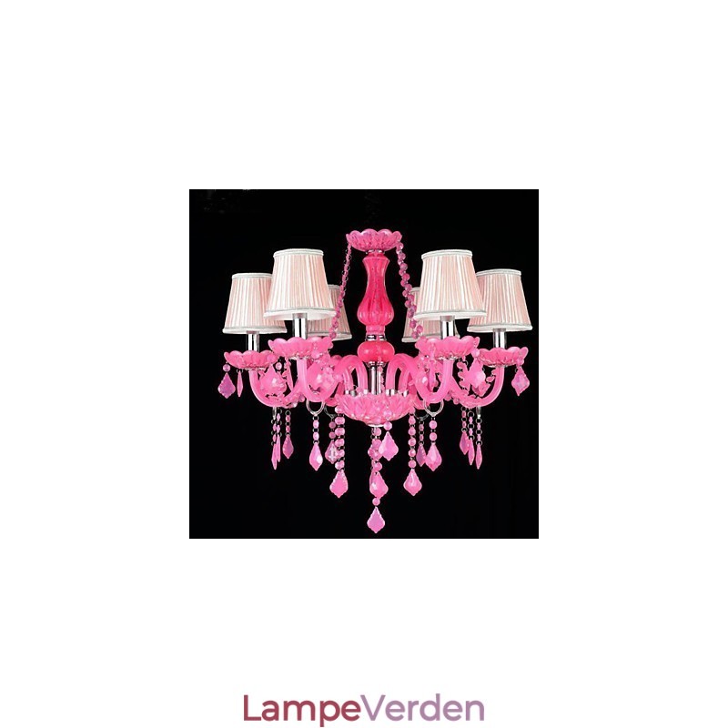 Kaffelampe Project Light Candle Crystal Hængende Lampe Pink A