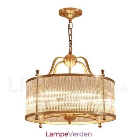 5 lys retro rustik luksus messing pendel lysekrone med glasskærm 5 lys retro rustik luksus messing pendel lysekrone med glasskærm