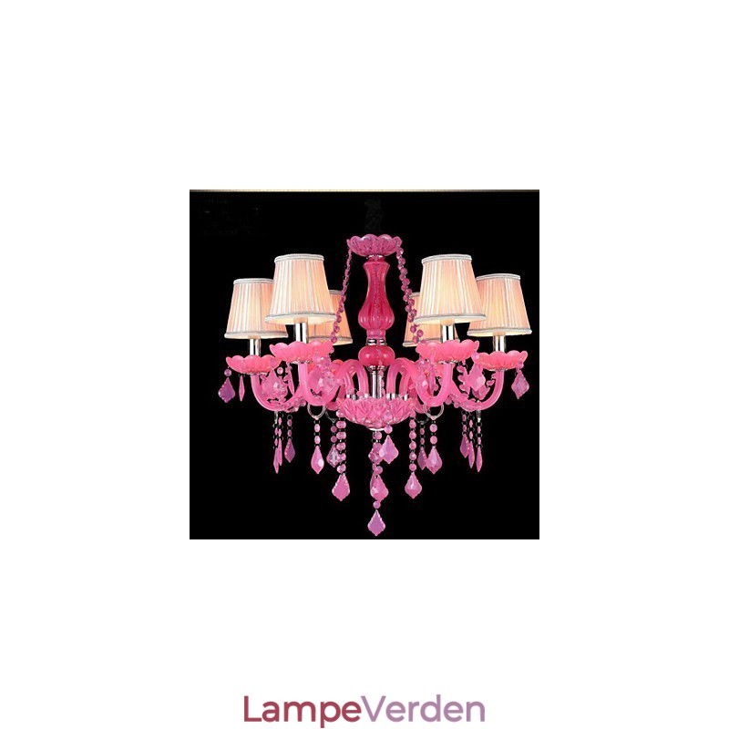 Kaffelampe Project Light Candle Crystal Hængende Lampe Pink A