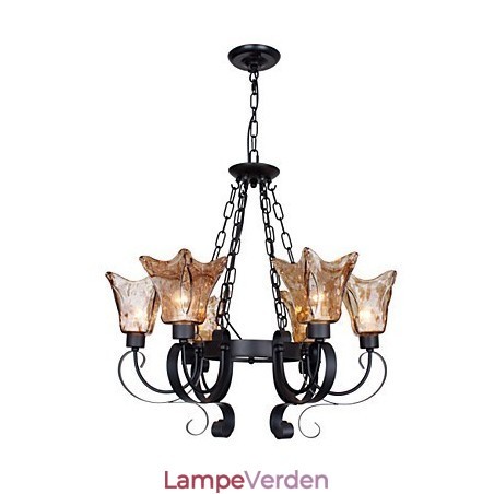 Lysekrone 6 lys glas traditionel klassisk vintage Lysekrone 6 lys glas traditionel klassisk vintage