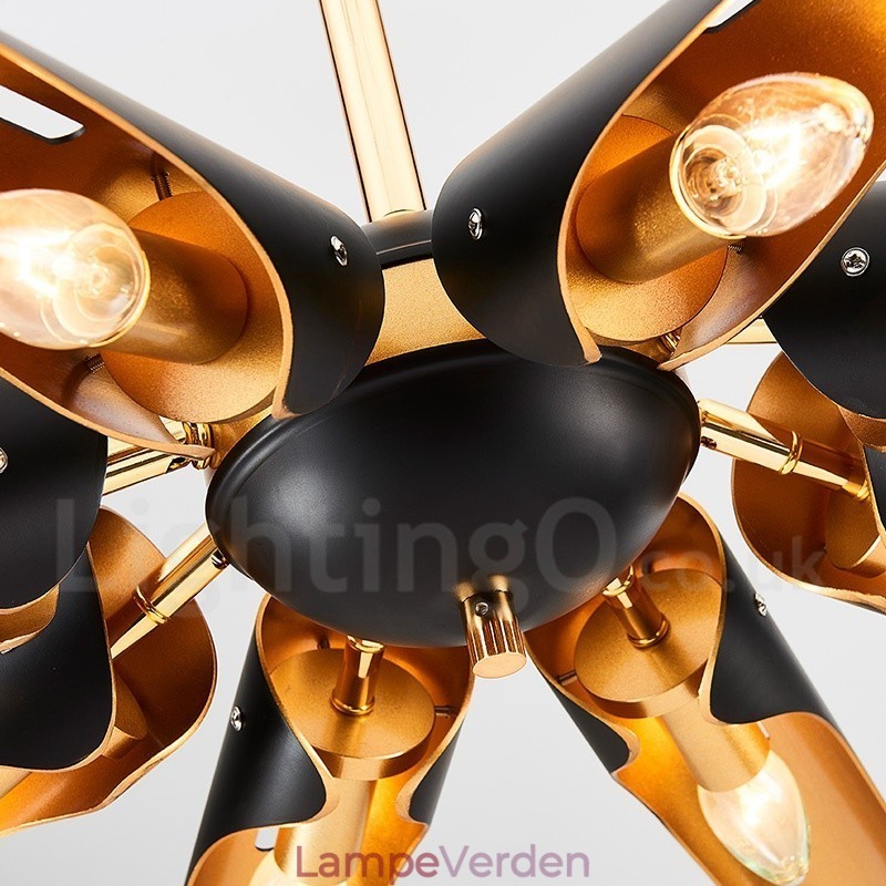 8 lys retro rustik luksus vedhæng i aluminiumslegering Lysekrone med skærm i aluminiumslegering
