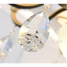 3 lys retro rustik luksus krystal pendel lysekrone med glasskærm