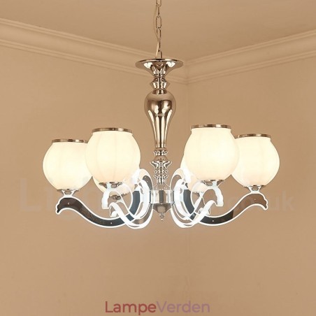 6 lys moderne moderne luksus pendel lysekrone med glasskærm 6 lys moderne moderne luksus pendel lysekrone med glasskærm