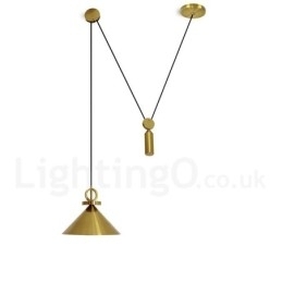 Ren kobber Moderne moderne nordisk stil stigning og fald Pendellampe Messing Loftslampe