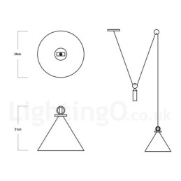 Ren kobber Moderne moderne nordisk stil stigning og fald Pendellampe Messing Loftslampe