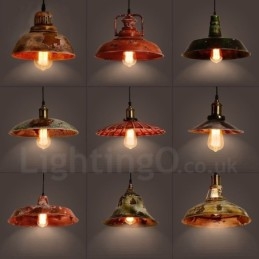 1 lys Rustik Lodge Retro Vintage Pendel Loft