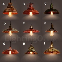 1 lys Rustik Lodge Retro Vintage Pendel Loft