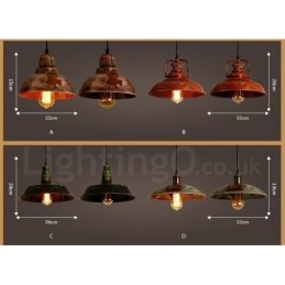 1 lys Rustik Lodge Retro Vintage Pendel Loft