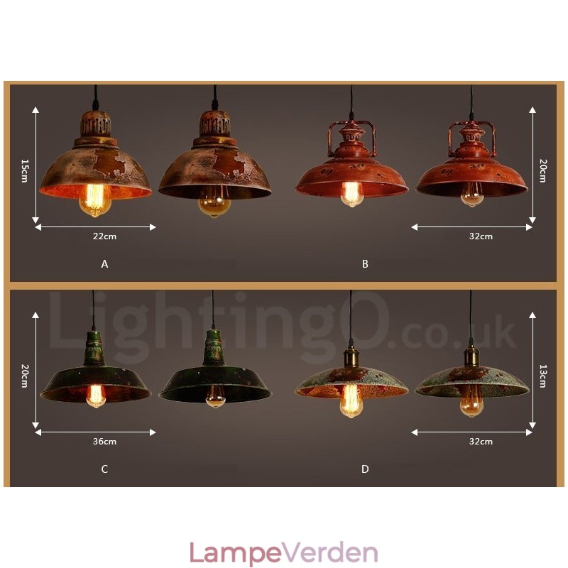 1 lys Rustik Lodge Retro Vintage Pendel Loft