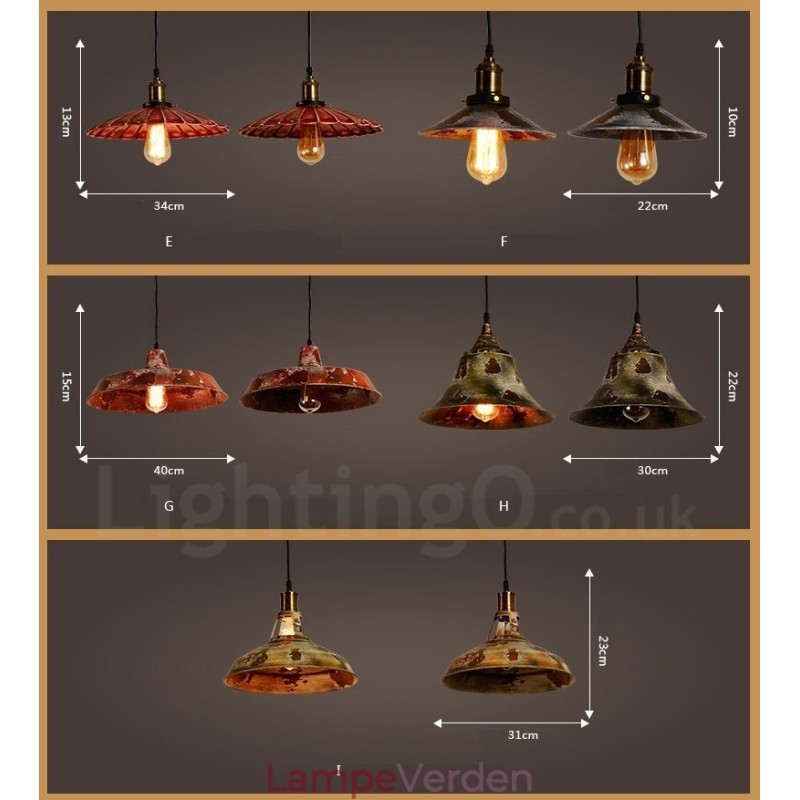 1 lys Rustik Lodge Retro Vintage Pendel Loft