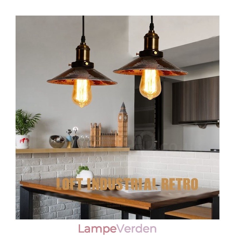 1 lys Rustik Lodge Retro Vintage Pendel Loft