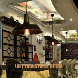 1 lys Rustik Lodge Retro Vintage Pendel Loft