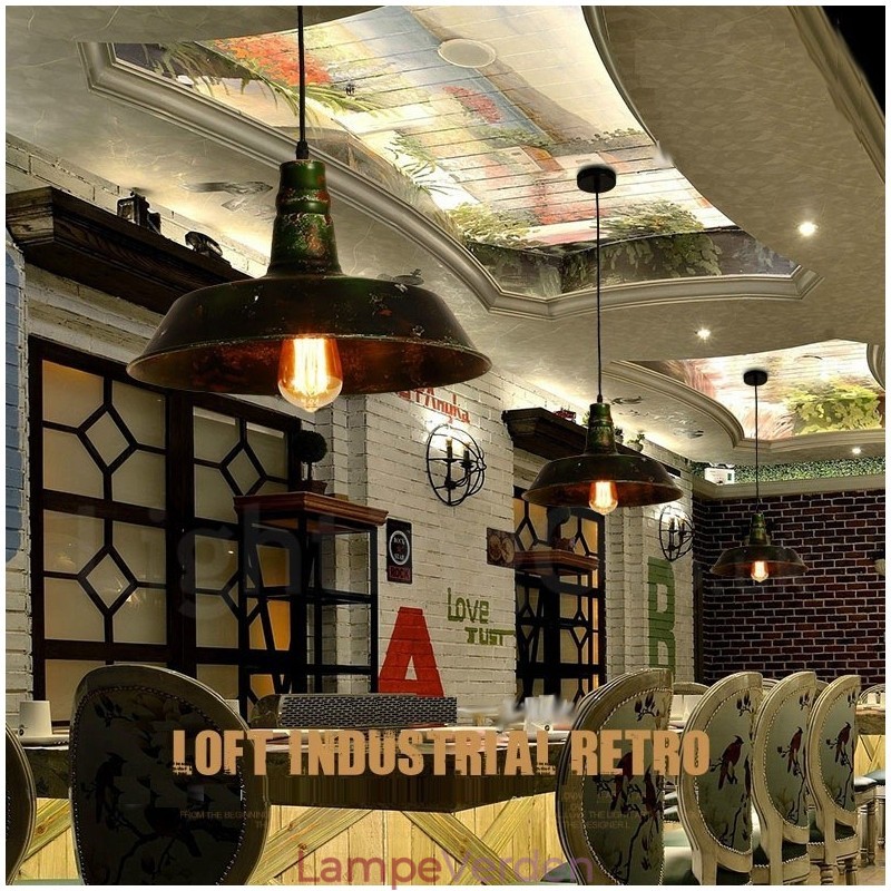 1 lys Rustik Lodge Retro Vintage Pendel Loft