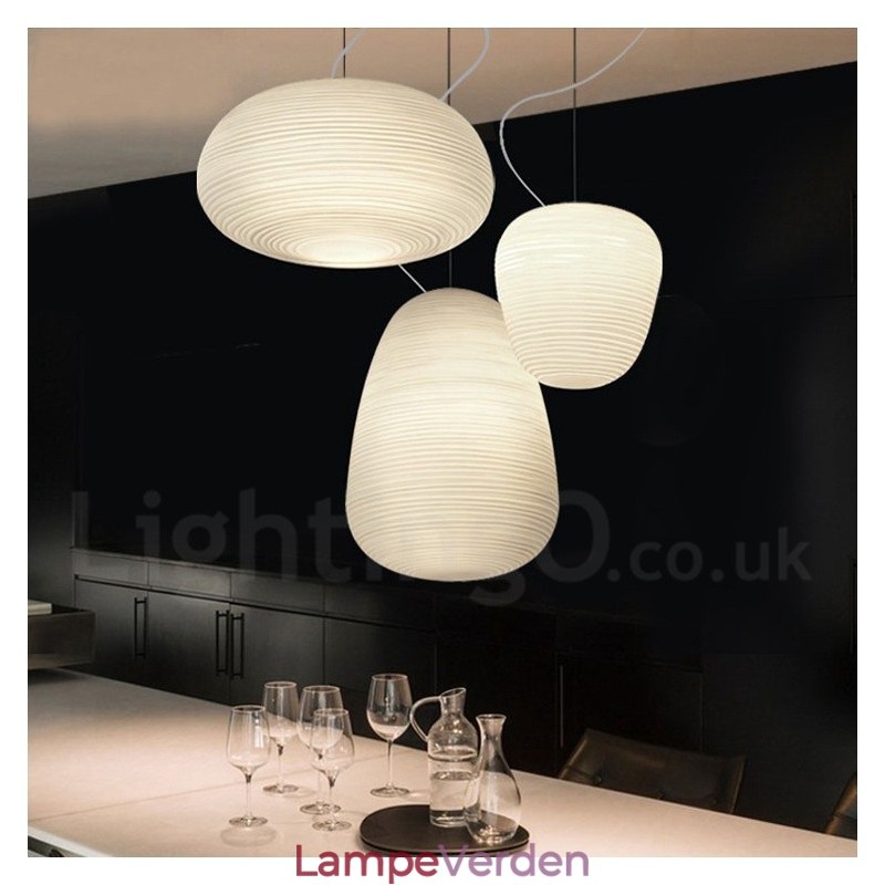 1 lys moderne moderne pendant loftslampe med glasskærm