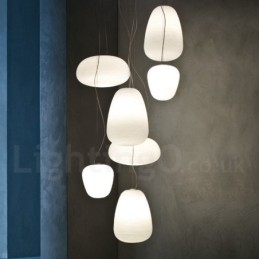 1 lys moderne moderne pendant loftslampe med glasskærm