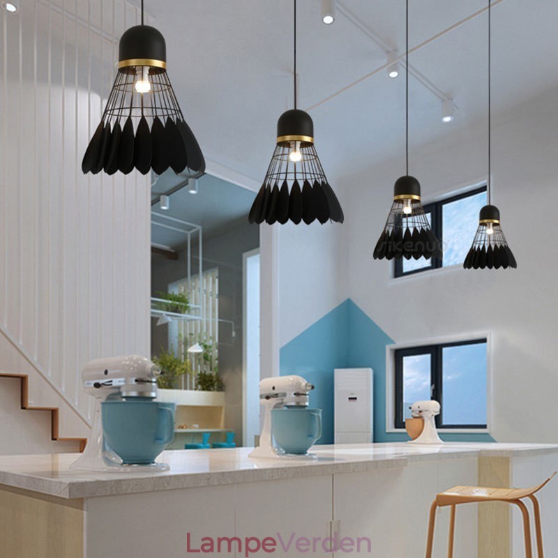 1 lys moderne moderne pendant loftslampe