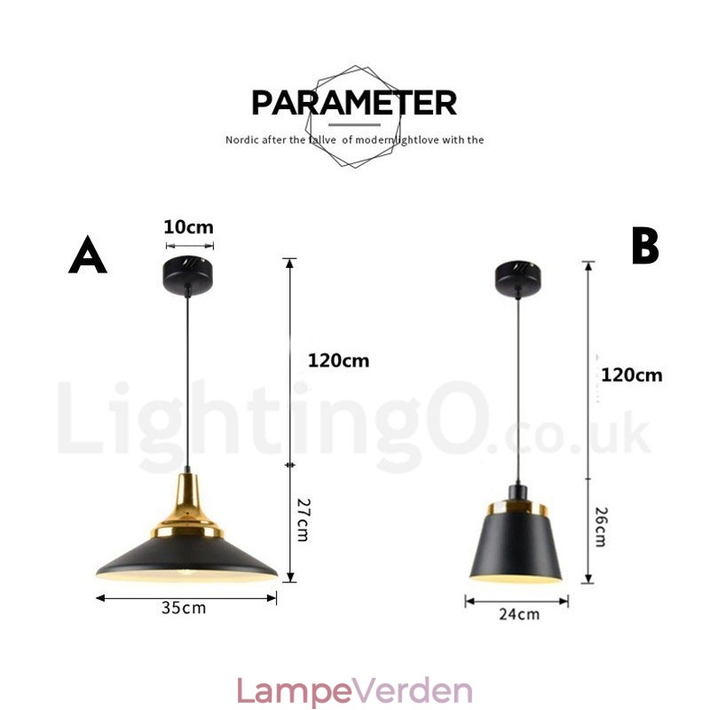 1 lys moderne moderne pendant loftslampe