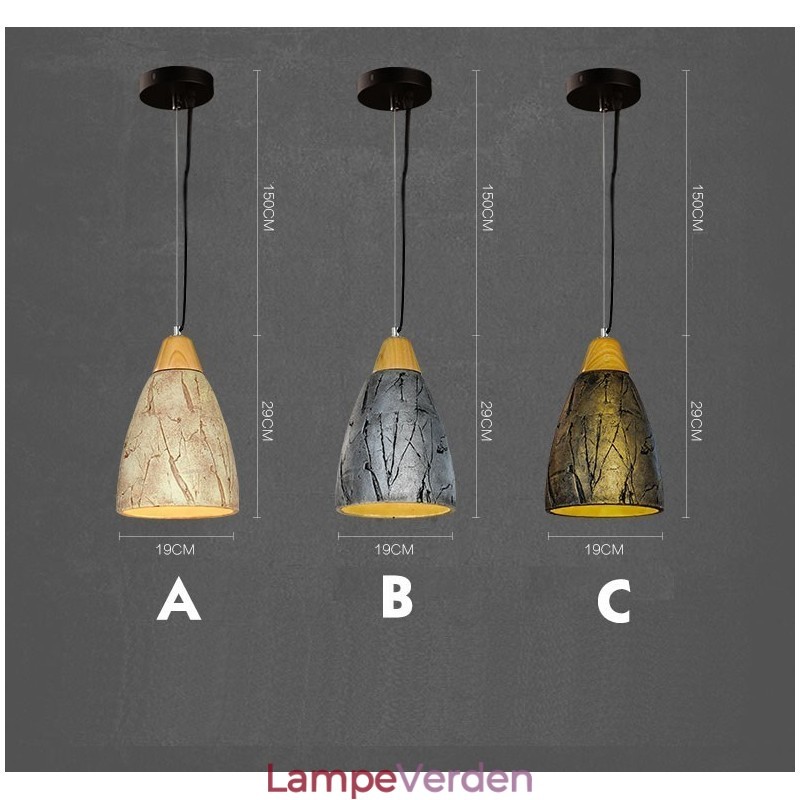 1 lys cement moderne moderne pendel loftslampe