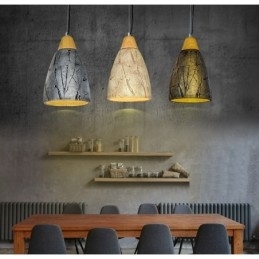 1 lys cement moderne moderne pendel loftslampe