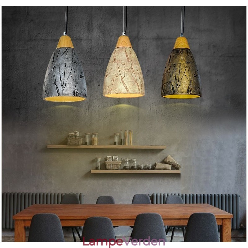 1 lys cement moderne moderne pendel loftslampe