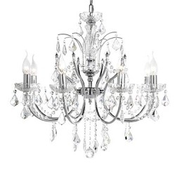 Elegant krystallysekrone med 8 lys