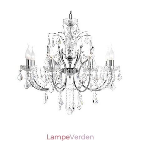 Elegant krystallysekrone med 8 lys Elegant krystallysekrone med 8 lys