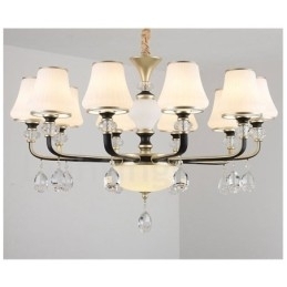 Moderne Moderne Retro Luksus Krystal Pendel Lysekrone med Glasskærm