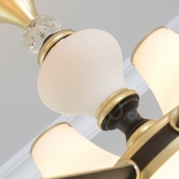 Moderne Moderne Retro Luksus Krystal Pendel Lysekrone med Glasskærm