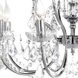 Elegant krystallysekrone med 8 lys